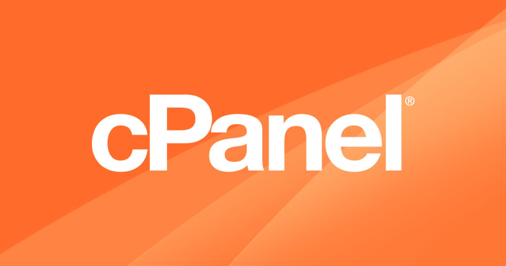 Logo de cPanel sobre fondo naranja, herramienta de gestión de hosting web.