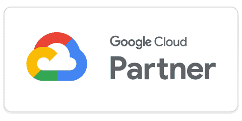Logo de Google Cloud Partner destacando la colaboración en soluciones en la nube.