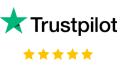 Logo de Trustpilot con cinco estrellas de calificación positiva.